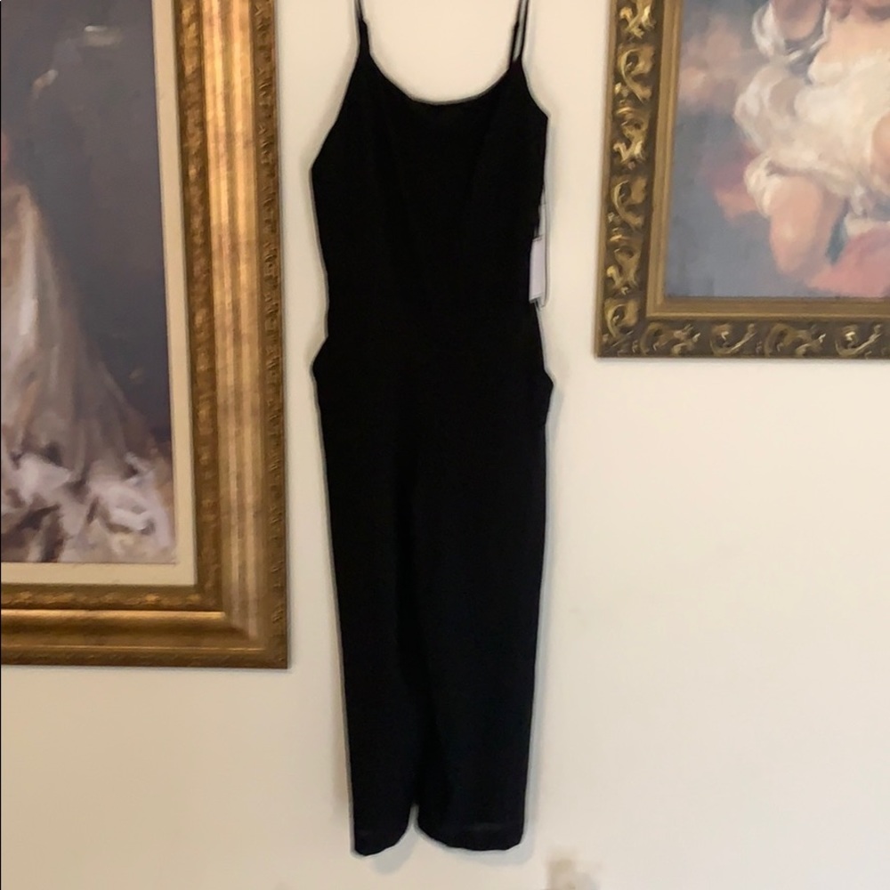 1 state black pants suit sleeveless